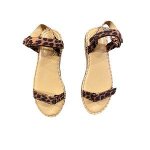 Nine West Animal Print Slingback Wedge Sandals Size 6.5